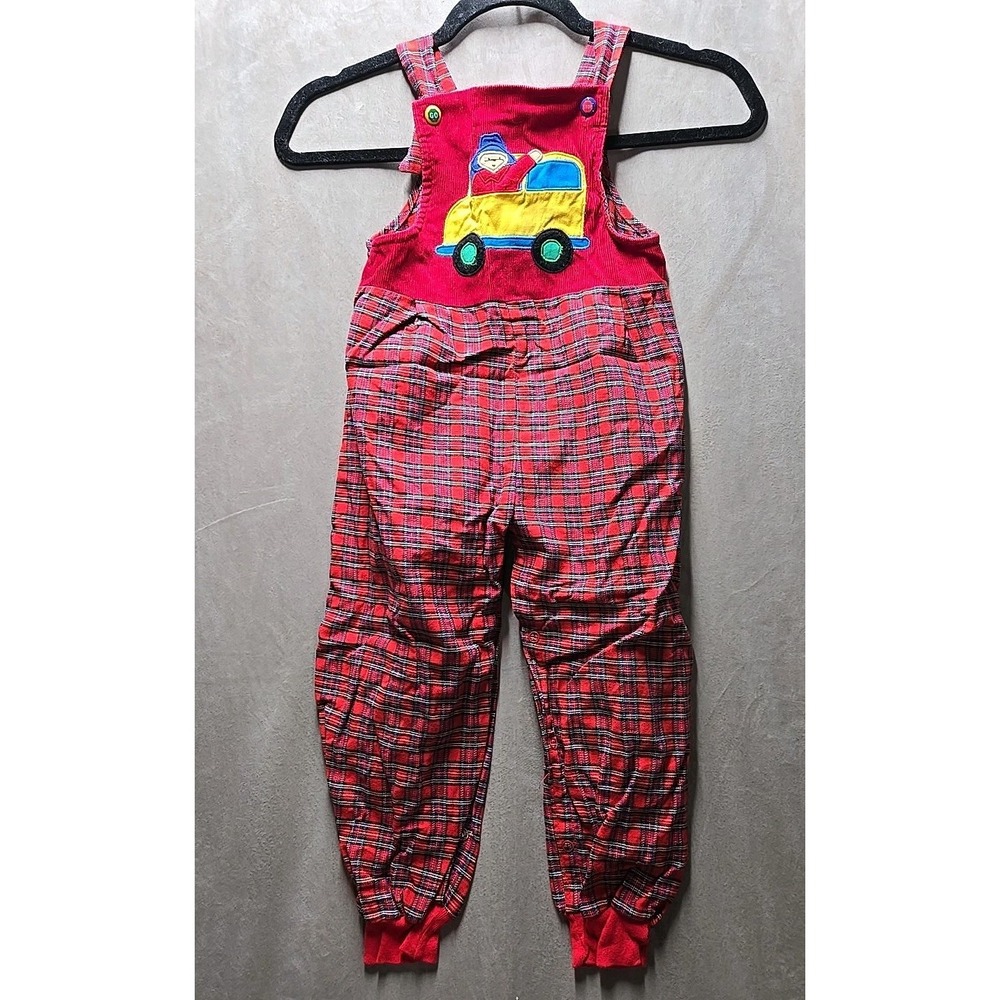 Vintage Paddington Bear Jumper Corduroy Overall Bus plaid Baby Boys Outfit‎ 4T